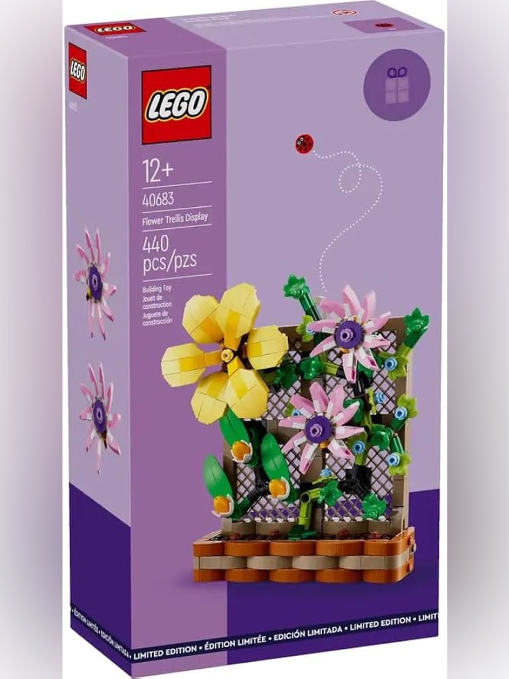 NIB LEGO Flower Trellis Display with Yellow and Pink Blooms